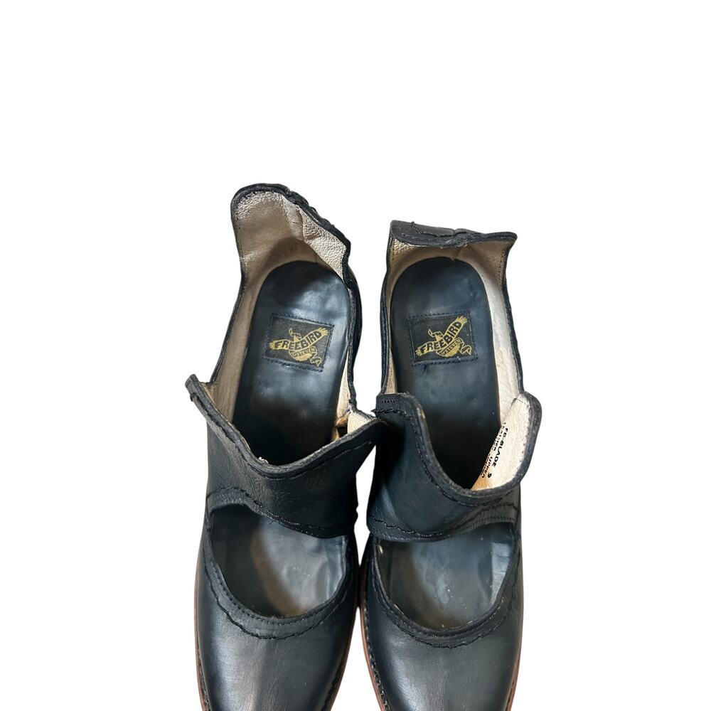 Freebird By Steven Blade Black Leather Open Ankle Booties Size 9 DISCONTINUED - Picture 3 of 6